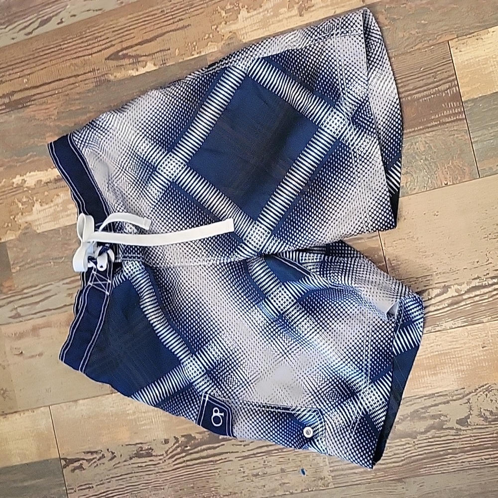 Op Bathing Suit Trunks Blue and White‎ Mens Medium